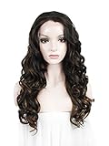 Imstyle Topper Synthetic Wig Wavy Lace Front Brown Mixed Color Heat Resistant Wig