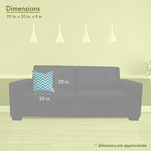 Majestic Home Goods Teal Chevron Indoor/Outdoor Large Pillow 20" L x 8" W x 20" H