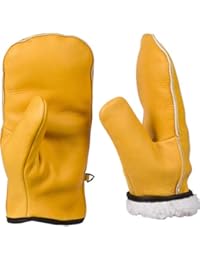 Chopper Mitts, Top-Grain Cowhide Leather, Sherpa Lined Cold Weather Mittens (XXL Womens/Large Mens)