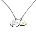Sister I Love You Best Friends Two-Piece Pendant Gift Card Heart Necklace 18 Inch