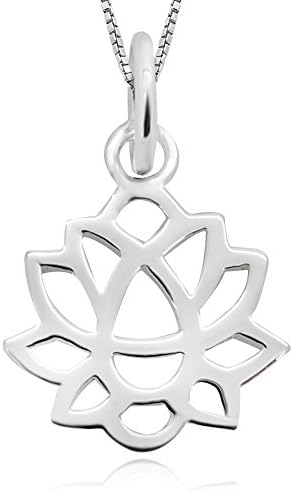925 Sterling Silver Lotus Flower Bloom Out of The Darkness Pendant Necklace 18"
