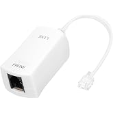 Uvital DSL Filter for Landline Phone, 1 Pack DSL Phone Filter Adapter White | RJ11 6P2C Male to Female ADSL Cable in-line ADSL Filters for Fax Machines/Answering Machines