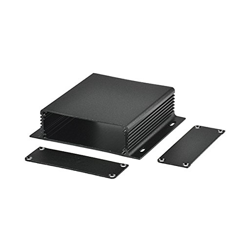 wlaniot Electronic Project box aluminum Project enclosure Case Extrusion Flange for PCB board DIY - 3.74"4.09"1.10"(LWH) Black