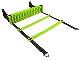 Wacces Speed Super Flat Adjustable Speed Agility Ladder for Soccer, Speed, Football, Fitness with Free Carry Bag ( 8 Rungs - Green )