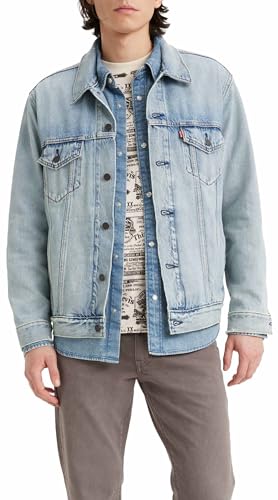 Levi's Men's New Relaxed Fit Trucker Jacket, Huron Waves, S