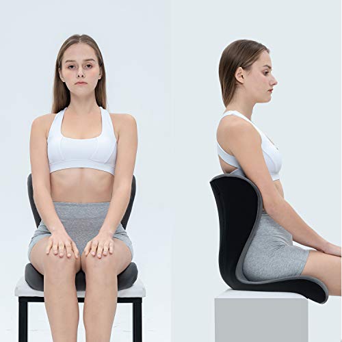Seat Cushion with Back Support Women Office Chair Cushion for Pain Relieving | Lumbar Support Ergonomics Seat - Tailbone Pain Relief Cushion - Pelvic Correction Chair Cushion for Woman