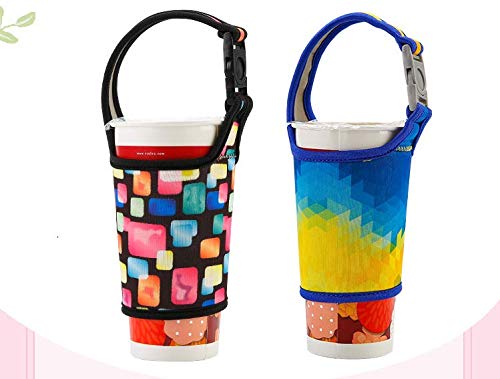 Inf-way Eco-Friendly Neoprene Coffee Cup Sleeves, Reusable Hand Drinks Scald-Proof Cup Cover for Party Christmas Day Coffee Jacket (Dream Color 5 Pcs)
