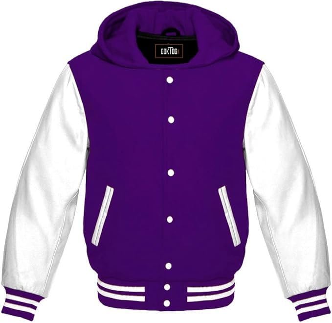 GOKTOG Hooded Varsity Jacket Women, Baseball