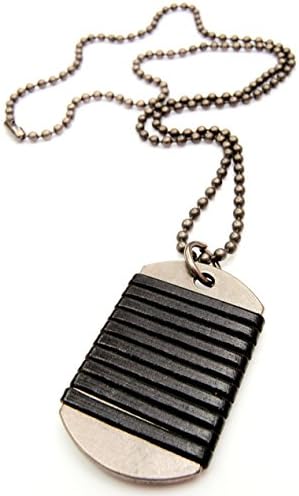 Antique Vintage Dog Tag Mens Genuine Leather Necklace Charm Pendant Choker Braided Genuine Leather Black