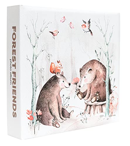 Grupo Erik: Album foto Forest Friends | Album fotografico 10x15 200 tasche, copertina rigida e porta CD, Album foto ricordo personalizzabile per 200 foto con spazio per note e commenti