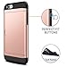 SAMONPOW Wallet Case for iPhone 7 Case with Card Holder Dual Layer Hybrid Shell Heavy Duty Protection Shockproof Anti Scratch Soft Rubber Cover Case for iPhone 7 4.7 inch Rose Gold