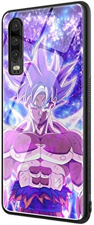 DEPING DP-4 Dragon Ball Z Case,Tempered Glass Back Cover and Soft Silicone Border Anti Scratch Bumper Design for Huawei P30 Protective Case