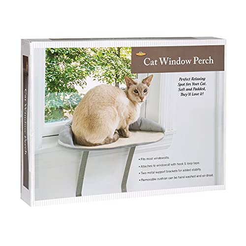 Etna Window Mount Cat Perch Small Pet Window Seat Cat Ledge, Gray
