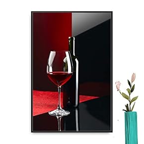 Framed Red Wine Home Artwork for Living Room Bedroom