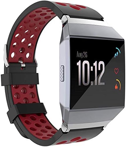 uiphgjwexzv Fitbit Ionic Watch Band, Two - Toned Breathable Silicone Sport Watch Band Adjustable Replacement Accessories with Buckle for Fitbit Ionic Smart Watch
