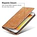 QLTYPRI for iPhone 7 Plus 8 Plus Case, Premium PU Leather Cover TPU Bumper with Card Holder Kickstand Hidden Magnetic Adsorption Shockproof Flip Wallet Case - Brown