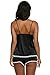 Ekouaer Silky Pajama Sets Womens Sexy Lingerie Satin Pajamas Cami Shorts Set Nightwear Black Small