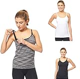 3 Pack 3 Style Clip-down Double Opening Maternity Nursing Tank Top and Cami Shirts Clothes For Mother's Breast Feeding (3 Pack-Medium Size)