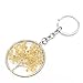 Joya Gift Charm Tree of Life Multicolored Natural Crystal Stone Handmade Circle Keychain Pendant Necklace