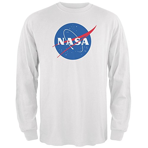 NASA Logo White Adult Long Sleeve T-Shirt - X-Large