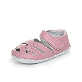 Kuner Baby Girls Genuine Leather Soft Bottom Anti-Slip Summer Prewalker Toddler Sandals