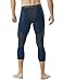TSLA TM-MUC78-NVH_Large Men's Mesh-Panel Compression 3/4 Capri Baselayer Cool Dry Sports Tights MUC78
