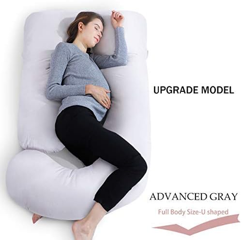 INSEN Full Body Pregnancy Pillow with Cotton Cover, U Shaped Maternity Pillow for Pregnant Women
