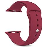 Yimzen Soft Silicone Sport iWatch Band Strap for Apple Watch Series 3 2 1 Sport & Edition 42mm S/M Rose red
