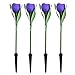 Garden Lamps,YIFAN Set of 4 Solar Power LED Tulip Flower Landscape Light Lamp for Outdoor Yard Garden Path Way Lawn - Purple
