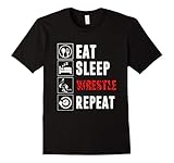 Eat Sleep Wrestle Repeat T-Shirt Funny Wrestling Gift Shirt