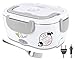 Vovoir Electric Heating Lunch Box 110V/12V 2 in 1 Portable Food Warmer Lunch Heater for Car Home Office with Removable Stainless Steel Food Container (Grey)