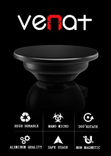 Car Mount,VENAT Nano Micro Suction Air Vent Phone Holder for Car Universal Non Magnetic Car Phone Mount, No Sticky Stuff or Metal Patch Fits all the phone with flat smooth back and case (Black)