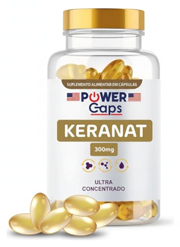 Keranat 300mg Suporte Nutricional para Cabelos, Crescimento Capilar, Combate Queda de Cabelo, Mais volume, Brilho e Força, Suplemento Alimentar em Cápsulas Softgel (90 Cápsulas)