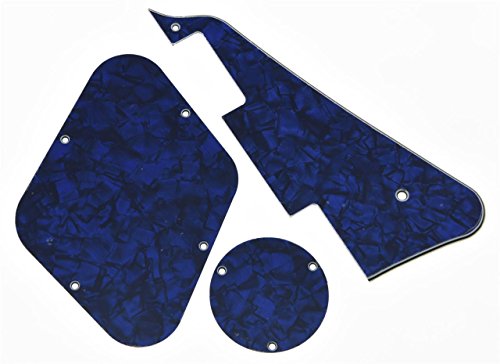 KAISH Blue Pearl LP Pickguard & Rear Plate Switch Plate Cavity Covers for Epiphone Les Paul