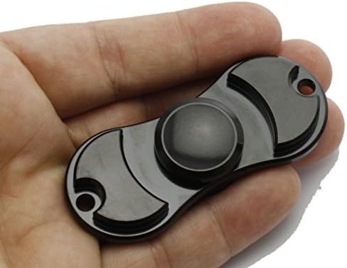 TopQPS 2 Leaf Brass Fidget Spinner-Hand Spinner Toy-Stress Reducer EDC Focus Toy Relieves ADHD Anxiety and Boredom High Speed Spin Time of Up to 5 Minutes!! (Black)