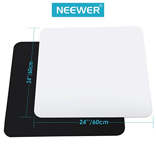 NeewerÂ® 24x24inch/60x60cm Acrylic White & Black Reflective Display Table Background Boards for Product Table Top Photography Shooting