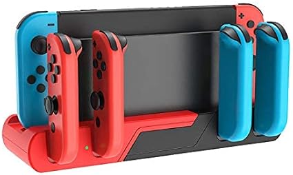 Amazon Co Jp 21年最新switch Joy Con同時充電 Switch 充電スタンド Joy Con充電 4台ジョイコン同時充電 6in1 Nintendo Switch対応 一体型 急速充電 有線コントローラー接続可能 ゲームカード2枚収納 充電ホルダー チャージャー 充電指示led付き ゲーム