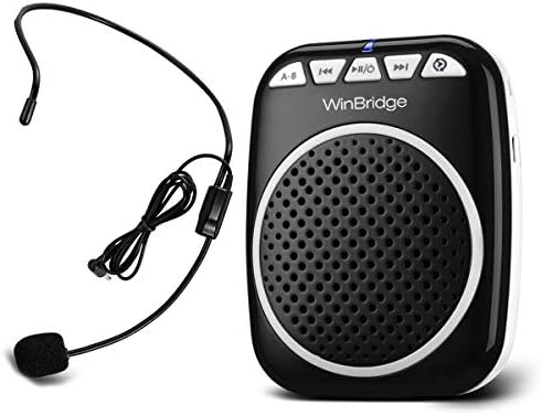W WINBRIDGE Voice Amplifier Portable Microphone and Speaker Loudspeaker Personal Microphone Speech Amplifier Clip On for Teacher, Elderly,Coaches, Training, Presentation, Tour Guide