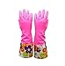 Cute Cleaning Gloves Kitchen Gloves VANORIG Thickening Waterproof Dish Washing Gloves Household Gloves with Lining,1 Pair (Flowers-02)