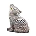 Nelson Creations, LLC 1.5 Inch Wolf Sitting Natural Soapstone Hand-Carved Animal Charm Totem Stone Carving Figurine