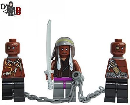 Custom The Walking Dead Michonne with Two Walkers on Chains.