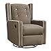 Baby Relax Mikayla 4-in-1 Swivel Glider Rocker Recliner Chair, Mocha Microfiber