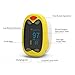 Children Fingertip Pulse Oximeter Blood Oxygen Saturation Monitor with Rechargeable Lithium Battery for Kids - Yonker K1(Yellow)