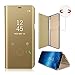 AIsoar Compatible/Replacement fit iPhone Xs Max Case, Mirror Smart Clear View Window Flip iPhone Xs Max Case Slim Multi-Function Mirror Case Stand flip Folio Full Body Protection Shockproof (Gold)