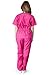 Natural Uniforms Womens Contrast Trim Scallop Scrub Set (Hot Pink) (S)