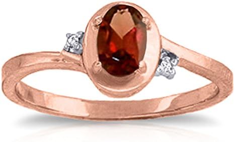 ALARRI 0.51 Carat 14K Solid Rose Gold Atlantis Garnet Diamond Ring With Ring Size 10
