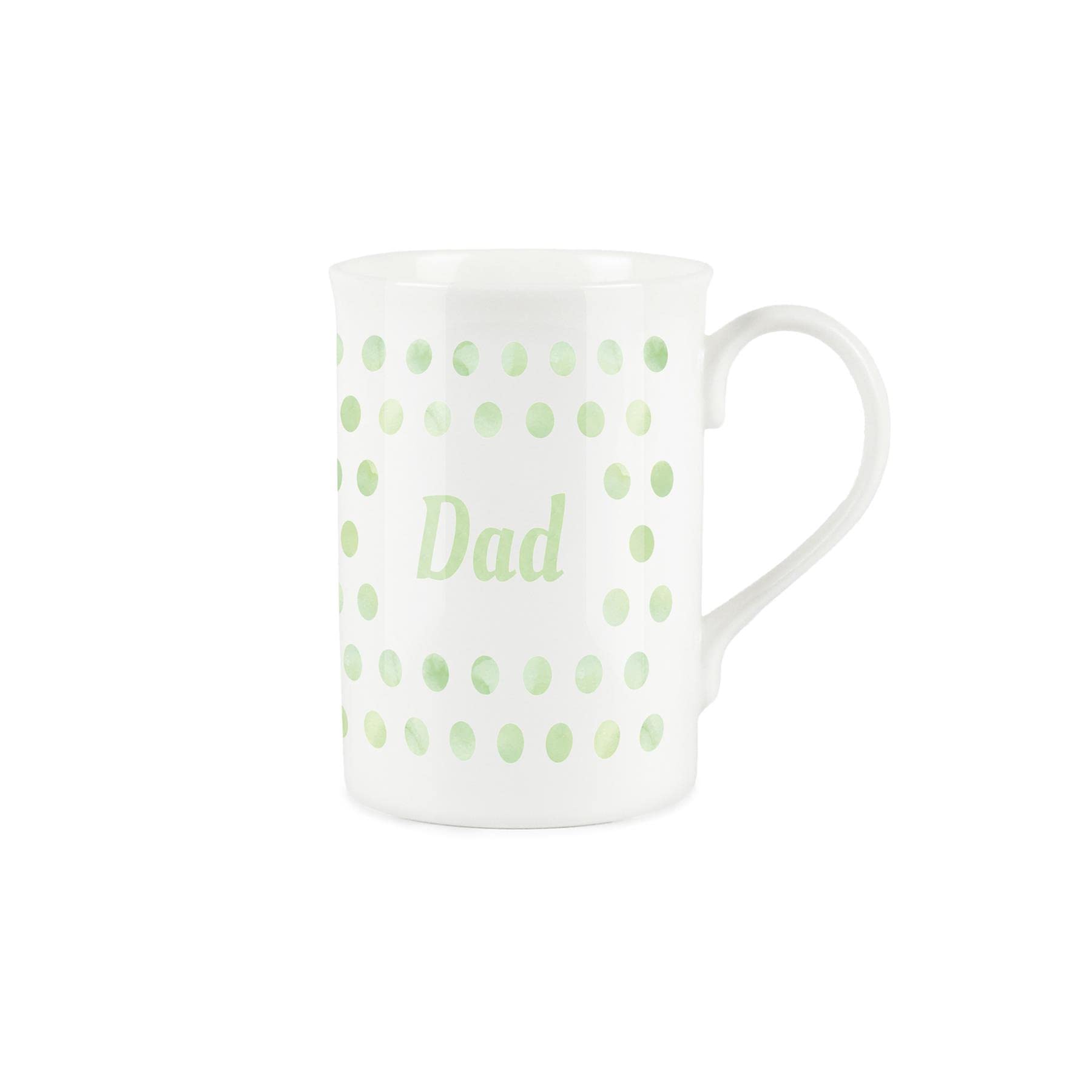 Purely Home Green Polka Dots Spots Dad Mug - Fine Bone China Gift/Present Mug for Dad
