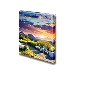 Mountain Lake in National Park High Tatra Dramatic Overcrast Sky Strbske Pleso Slovakia Europe Beauty World - Canvas Art Wall Art - 12" x 12"