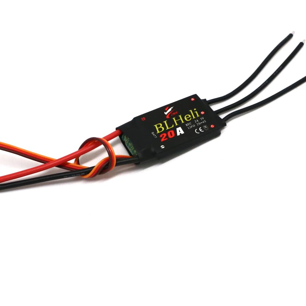 Brushless ESC 12A 20A 30A 40A 50A 60A 80A with UBEC for Quadcopter Aircraft Model Fixed Wing Multi-axis DIY FPV RC Drone (UK-HRLH250-20A)