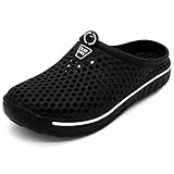 IVAO Unisex Garden Clog Shoes sandal Quick Drying Black 10 B(M) US Women / 8.5 D(M) US Men